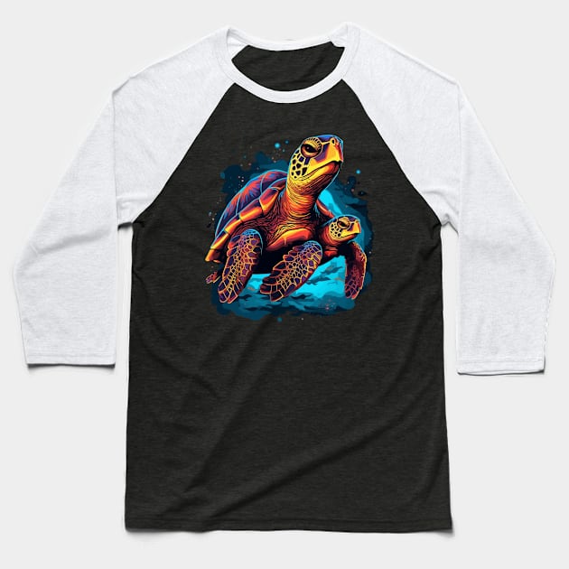 Sea Turtle Fathers Day Baseball T-Shirt by JH Mart